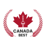 Canada Best logo with a maple leaf and outline of the CN Tower
